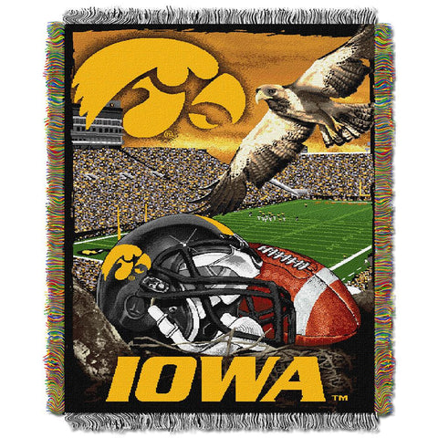 Iowa Hawkeyes Ncaa Woven Tapestry Throw (home Field Advantage) (48"x60")