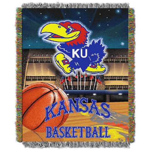 Kansas Jayhawks Ncaa Woven Tapestry Throw (home Field Advantage) (48"x60")