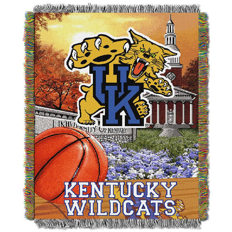 Kentucky Wildcats Ncaa Woven Tapestry Throw (home Field Advantage) (48"x60")