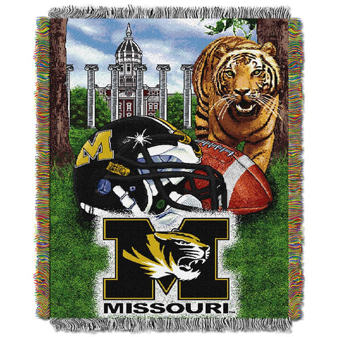 Missouri Tigers Ncaa Woven Tapestry Throw (home Field Advantage) (48"x60")