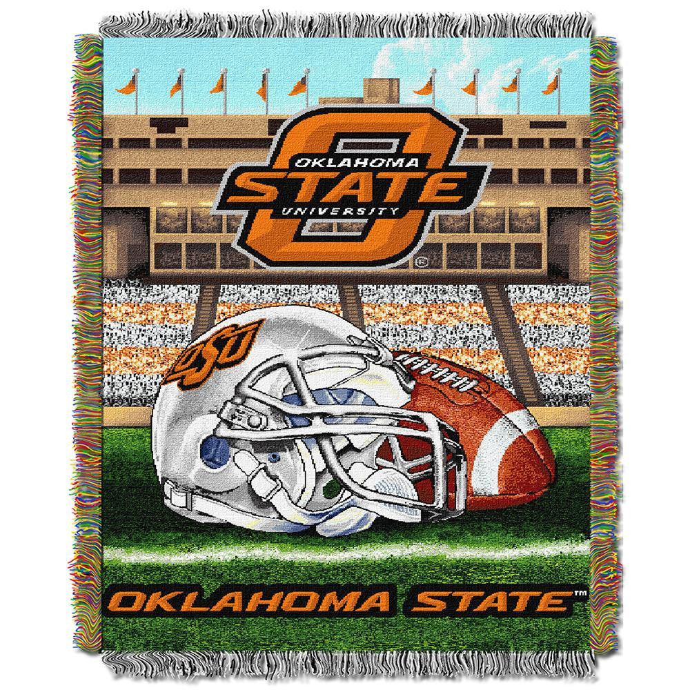 Oklahoma State Cowboys Ncaa Woven Tapestry Throw (home Field Advantage) (48"x60")