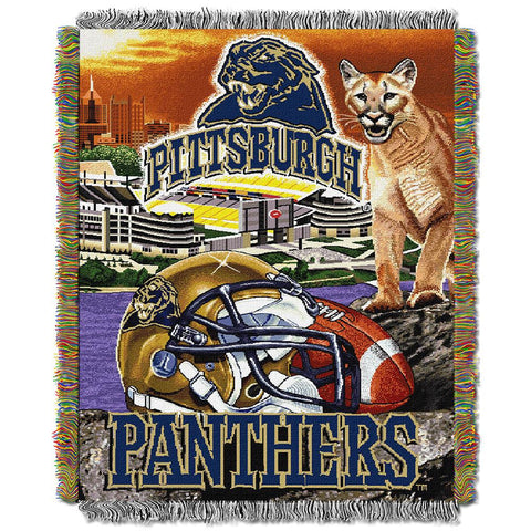 Pittsburgh Panthers Ncaa Woven Tapestry Throw (home Field Advantage) (48"x60")