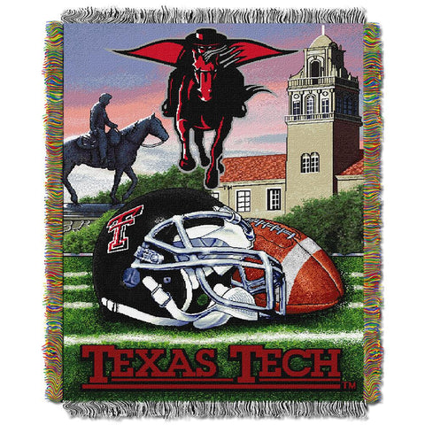 Texas Tech Red Raiders Ncaa Woven Tapestry Throw (home Field Advantage) (48"x60")