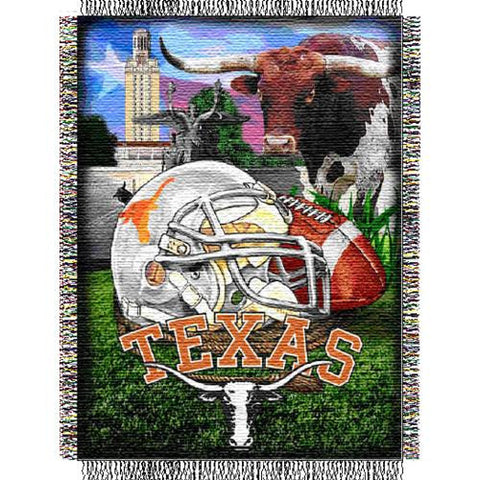 Texas Longhorns Ncaa Woven Tapestry Throw (home Field Advantage) (48"x60")