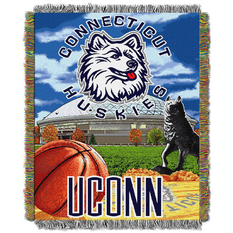 Connecticut Huskies Ncaa Woven Tapestry Throw (home Field Advantage) (48"x60")