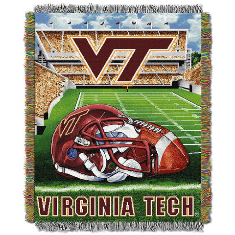 Virginia Tech Hokies Ncaa Woven Tapestry Throw (home Field Advantage) (48"x60")