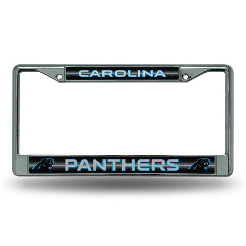 Carolina Panthers NFL Bling Glitter Chrome License Plate Frame