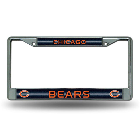 Chicago Bears NFL Bling Glitter Chrome License Plate Frame