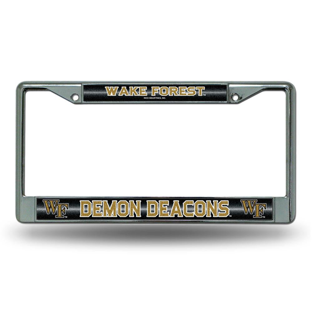 Wake Forest Demon Deacons Ncaa Bling Glitter Chrome License Plate Frame