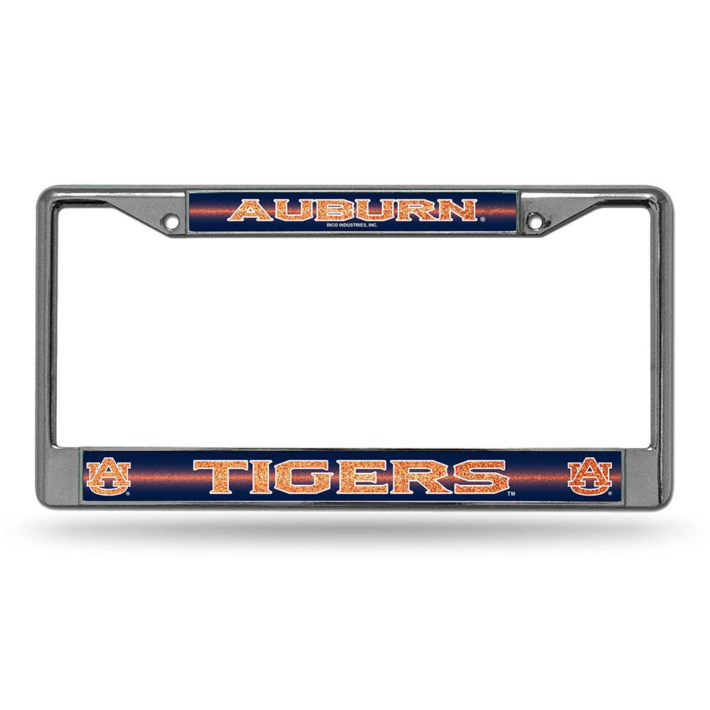 Auburn Tigers Ncaa Bling Glitter Chrome License Plate Frame