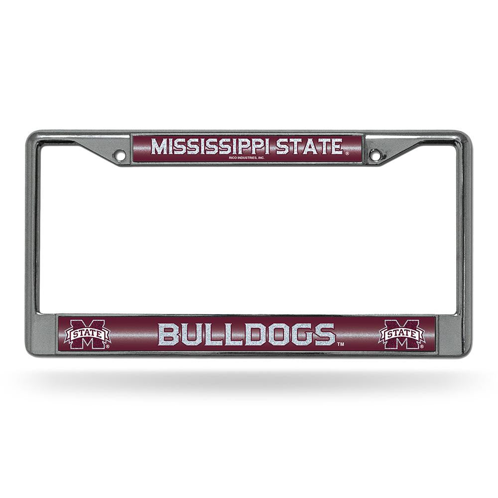 Mississippi State Bulldogs Ncaa Bling Glitter Chrome License Plate Frame