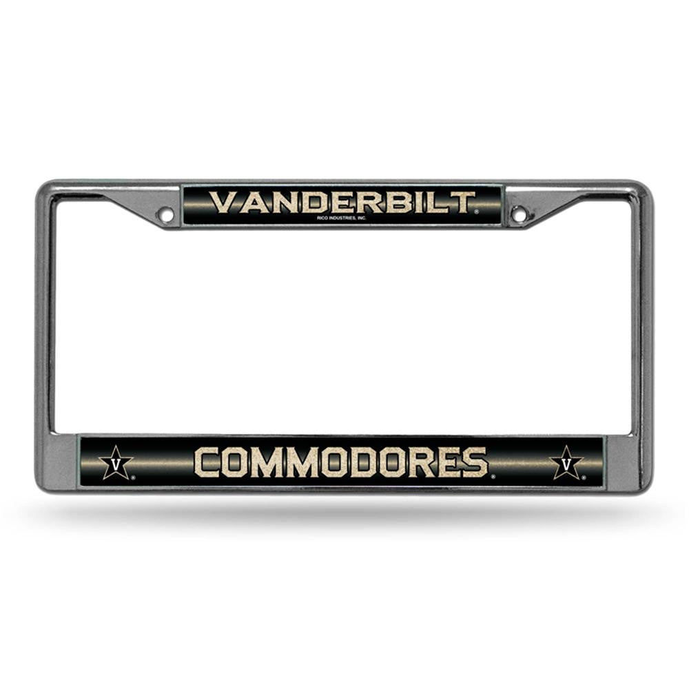 Vanderbilt Commodores Ncaa Bling Glitter Chrome License Plate Frame