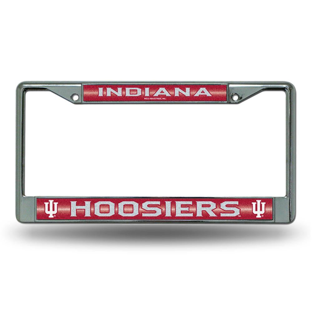 Indiana Hoosiers Ncaa Bling Glitter Chrome License Plate Frame