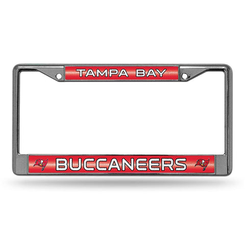 Tampa Bay Buccaneers NFL Bling Glitter Chrome License Plate Frame