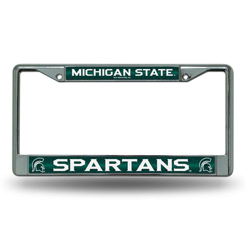 Michigan State Spartans Ncaa Bling Glitter Chrome License Plate Frame