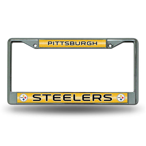 Pittsburgh Steelers NFL Bling Glitter Chrome License Plate Frame