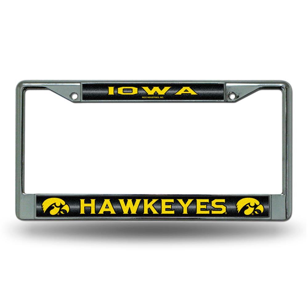 Iowa Hawkeyes Ncaa Bling Glitter Chrome License Plate Frame