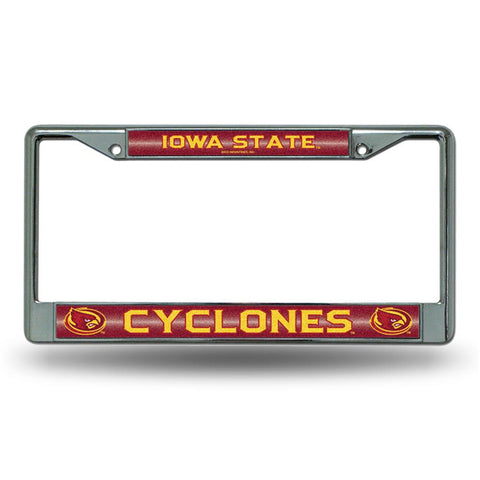 Iowa State Cyclones Ncaa Bling Glitter Chrome License Plate Frame