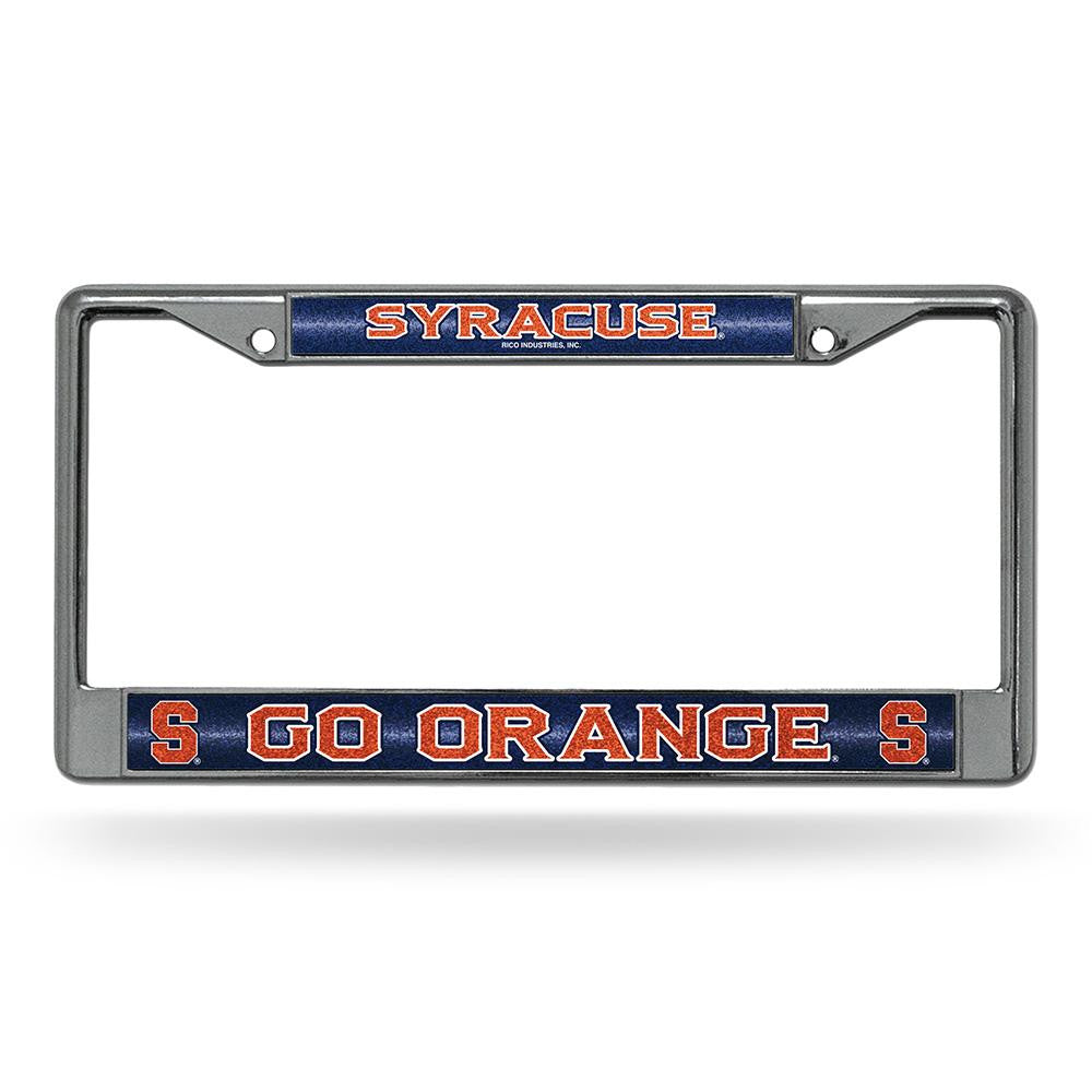 Syracuse Orangemen Ncaa Bling Glitter Chrome License Plate Frame