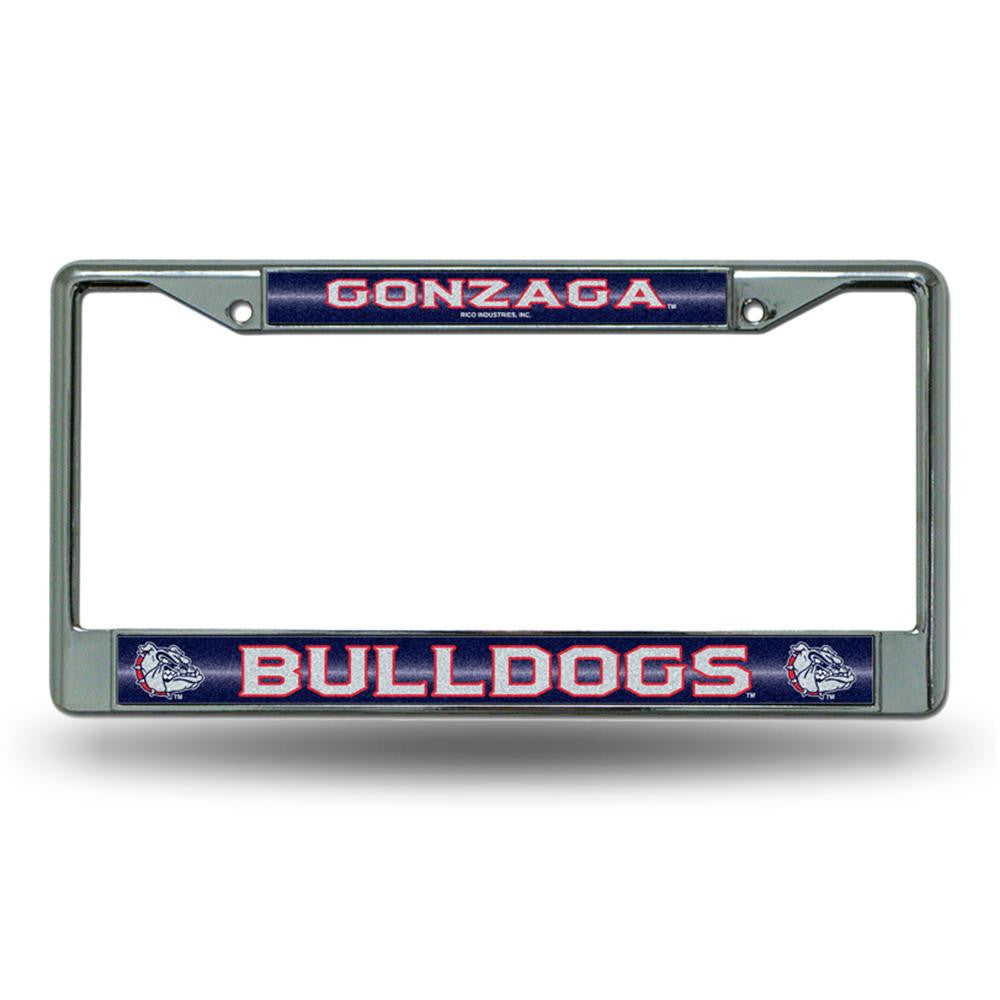 Gonzaga Bulldogs Ncaa Bling Glitter Chrome License Plate Frame