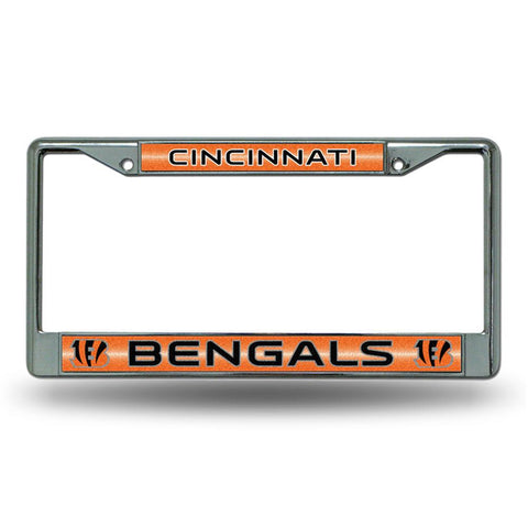 Cincinnati Bengals NFL Bling Glitter Chrome License Plate Frame