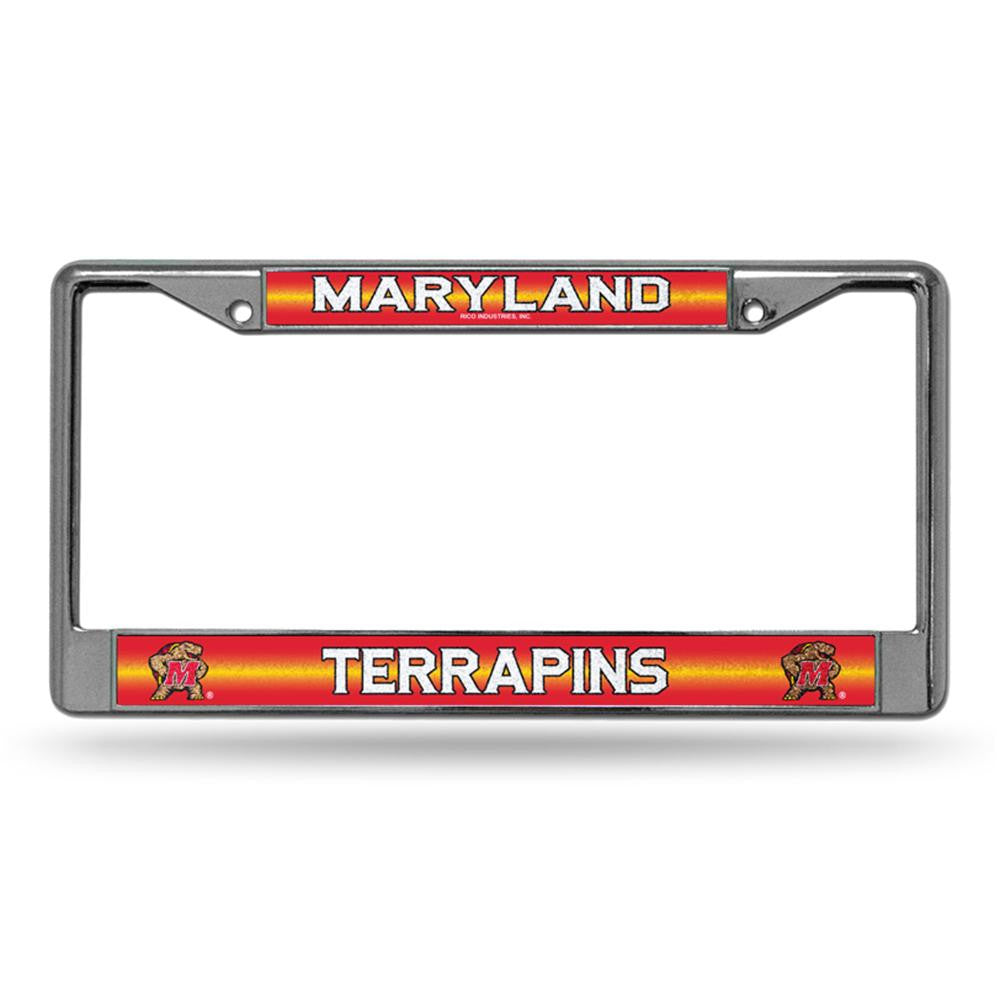 Maryland Terps Ncaa Bling Glitter Chrome License Plate Frame