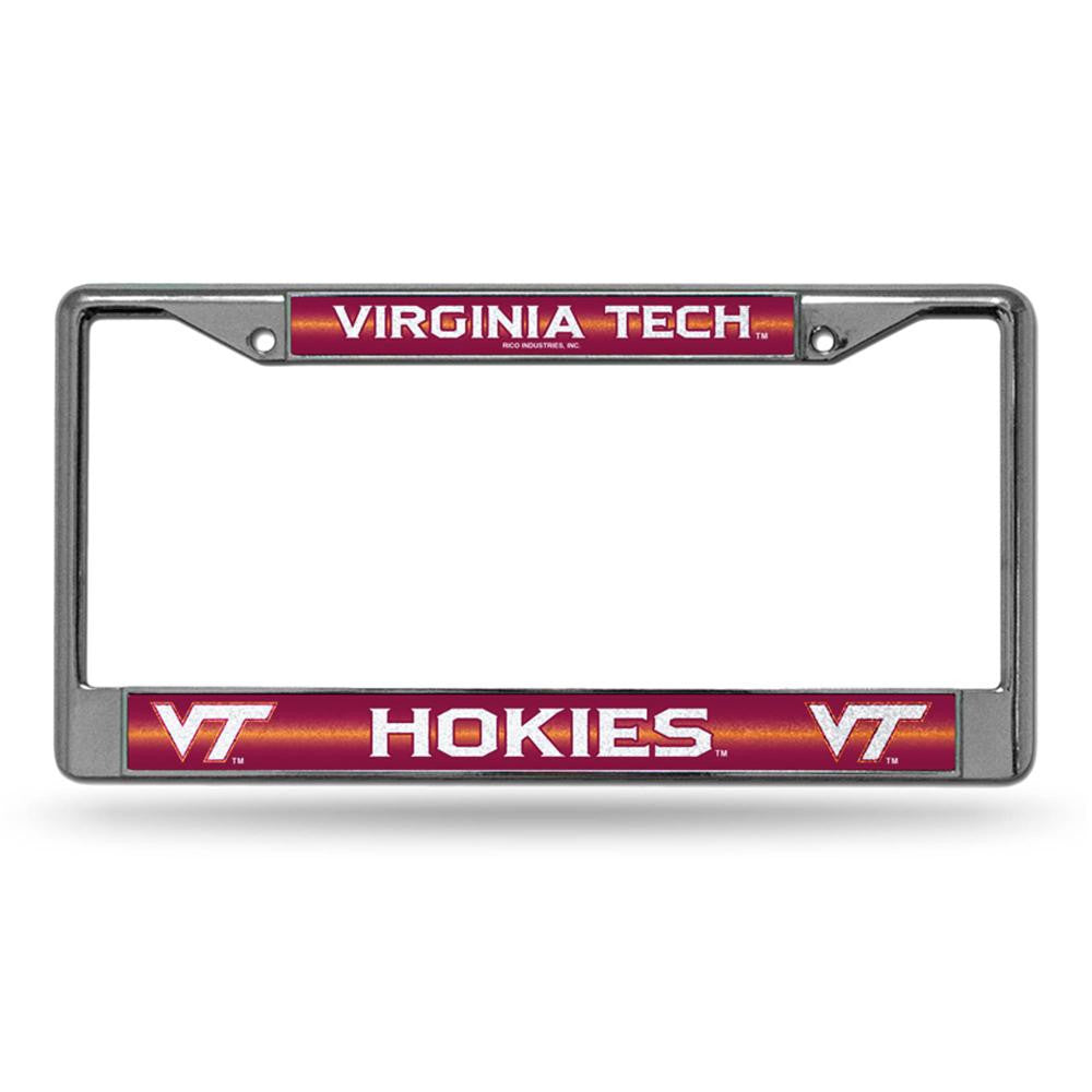 Virginia Tech Hokies Ncaa Bling Glitter Chrome License Plate Frame