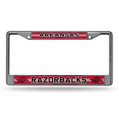 Arkansas Razorbacks Ncaa Bling Glitter Chrome License Plate Frame