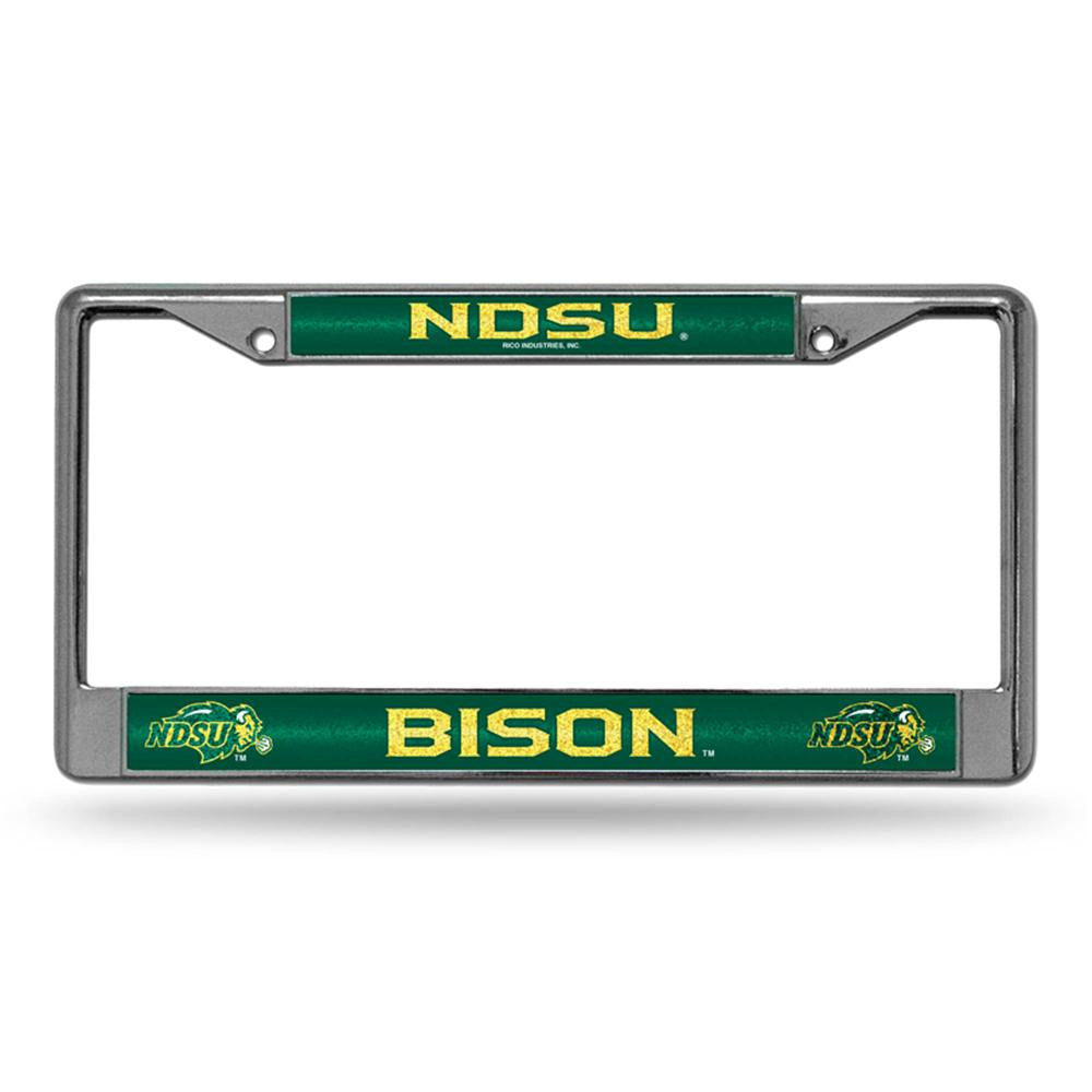 North Dakota State Bison Ncaa Bling Glitter Chrome License Plate Frame