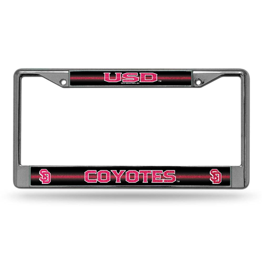 South Dakota Coyotes Ncaa Bling Glitter Chrome License Plate Frame