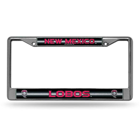 New Mexico Lobos Ncaa Bling Glitter Chrome License Plate Frame