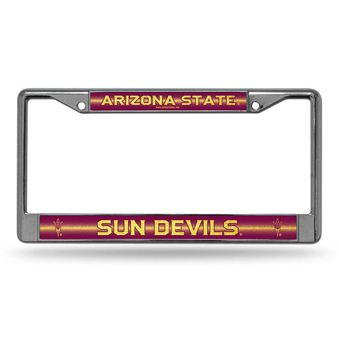 Arizona State Sun Devils Ncaa Bling Glitter Chrome License Plate Frame