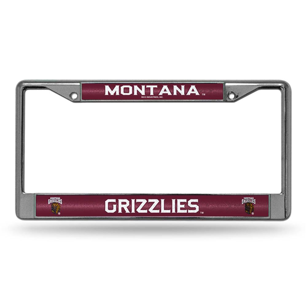 Montana Grizzlies Ncaa Bling Glitter Chrome License Plate Frame