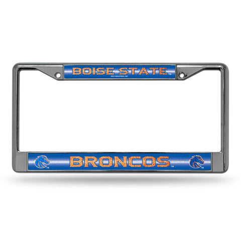 Boise State Broncos Ncaa Bling Glitter Chrome License Plate Frame