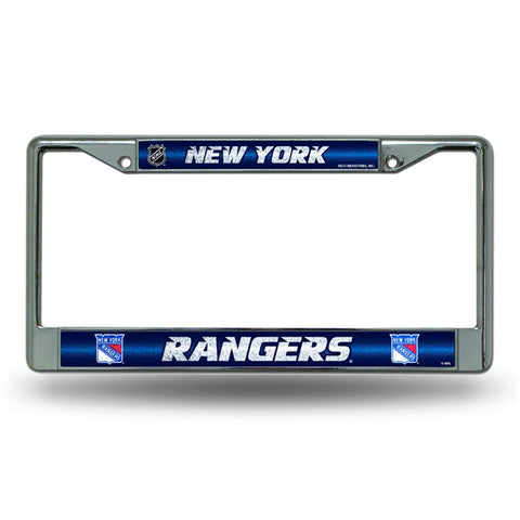 New York Rangers NHL Bling Glitter Chrome License Plate Frame