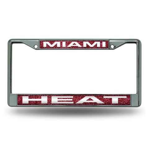 Miami Heat NBA Bling Glitter Chrome License Plate Frame
