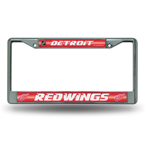 Detroit Red Wings NHL Bling Glitter Chrome License Plate Frame