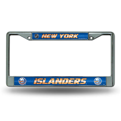 New York Islanders NHL Bling Glitter Chrome License Plate Frame