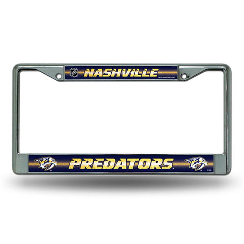 Nashville Predators NHL Bling Glitter Chrome License Plate Frame