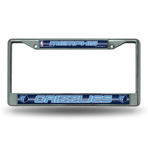 Memphis Grizzlies NBA Bling Glitter Chrome License Plate Frame