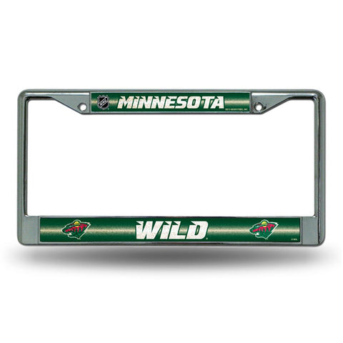 Minnesota Wild NHL Bling Glitter Chrome License Plate Frame