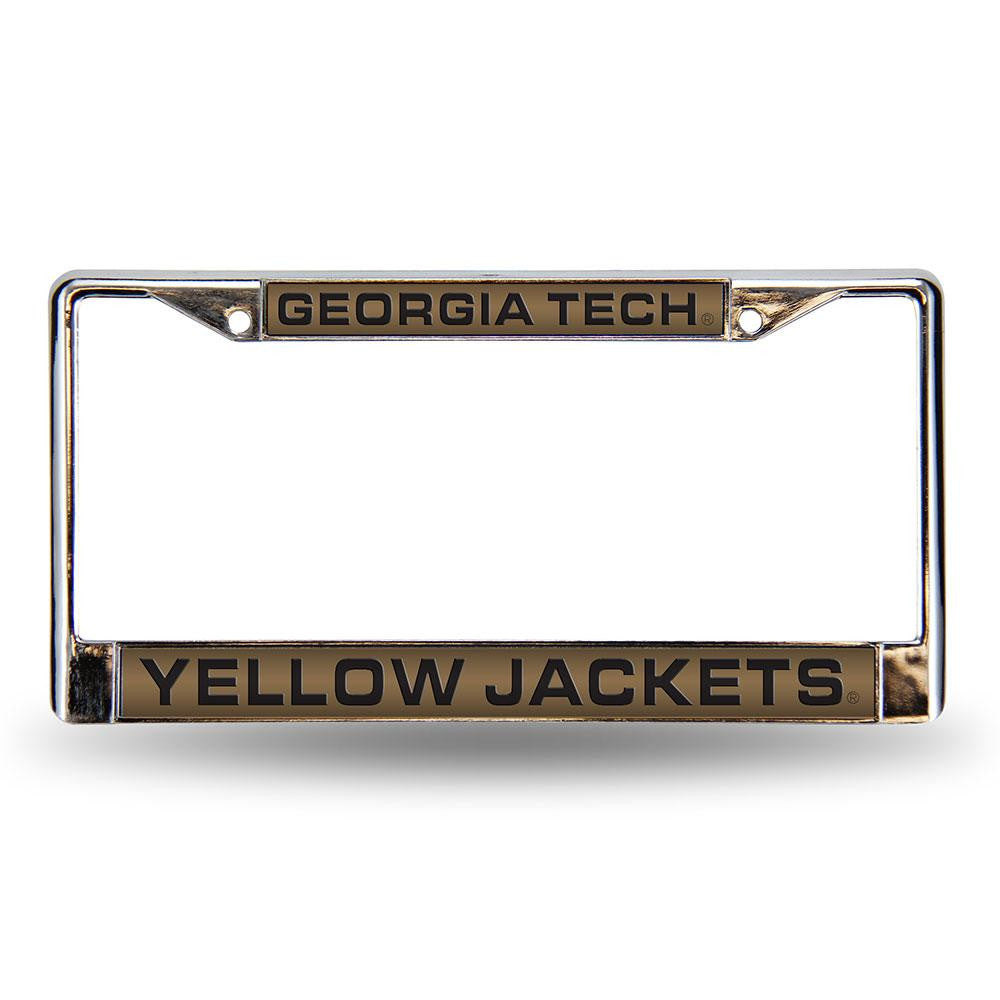 Georgia Tech Yellowjackets Ncaa Chrome Laser Cut License Plate Frame