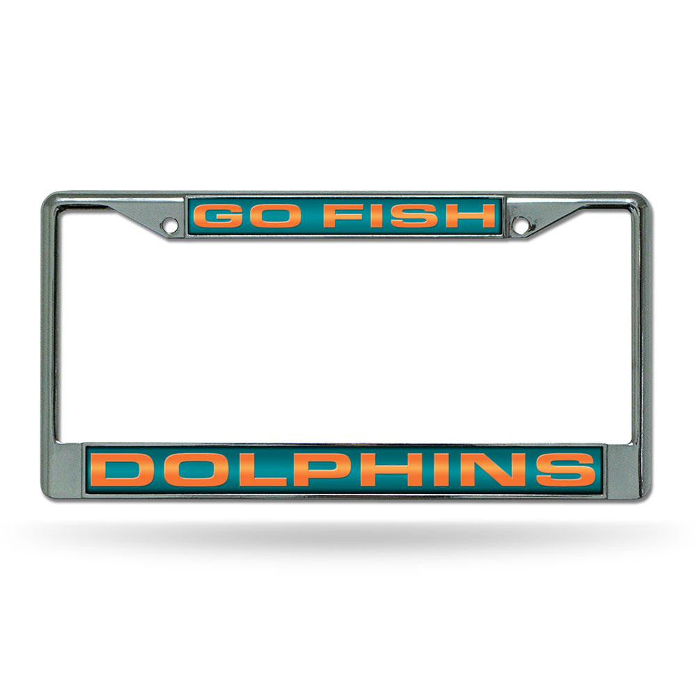 Miami Dolphins NFL Chrome Laser Cut License Plate Frame