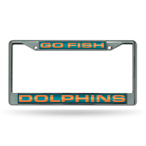 Miami Dolphins NFL Chrome Laser Cut License Plate Frame