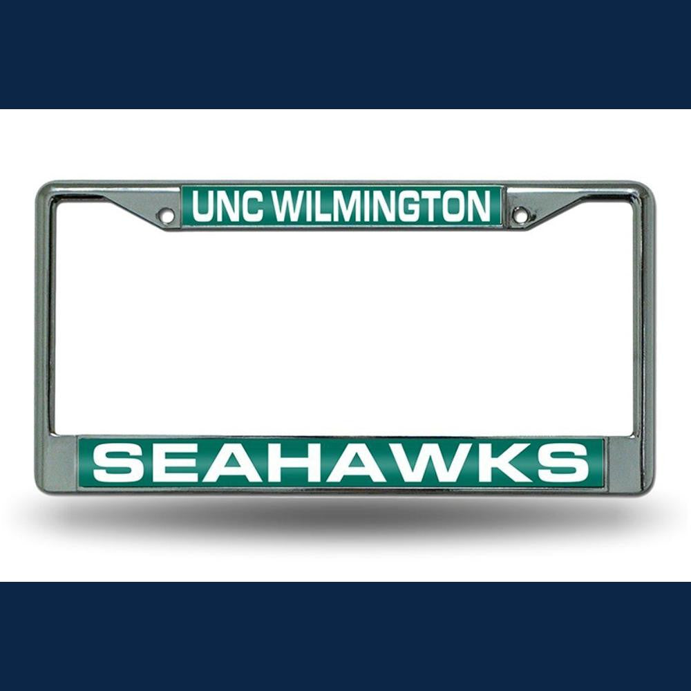 North Carolina Wilmington Seahawks Ncaa Chrome Laser Cut License Plate Frame