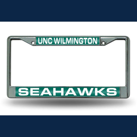 North Carolina Wilmington Seahawks Ncaa Chrome Laser Cut License Plate Frame