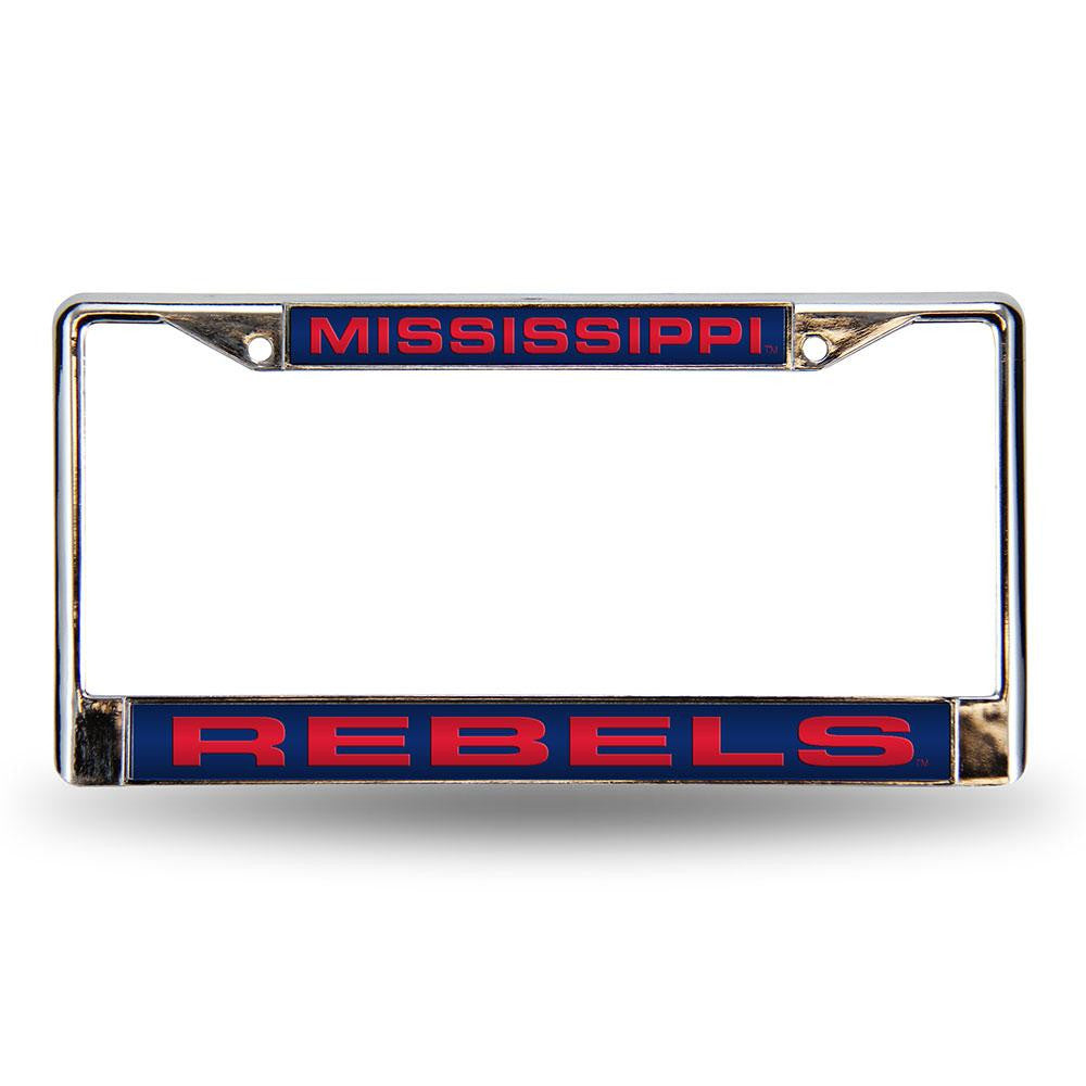 Mississippi Rebels Ncaa Chrome Laser Cut License Plate Frame