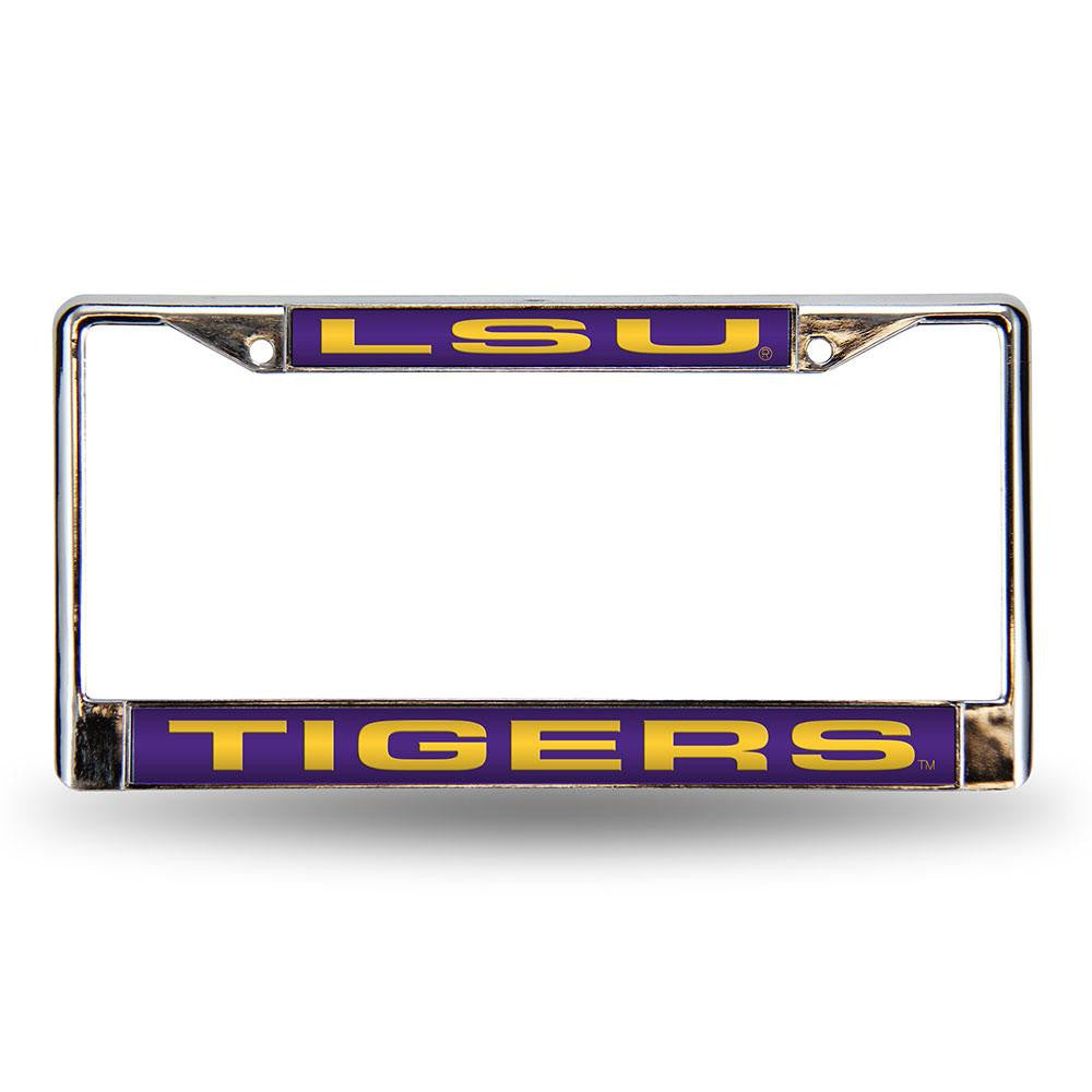 Lsu Tigers Ncaa Chrome Laser Cut License Plate Frame