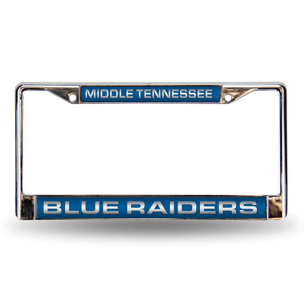 Middle Tennessee State Blue Raiders Ncaa Chrome Laser Cut License Plate Frame