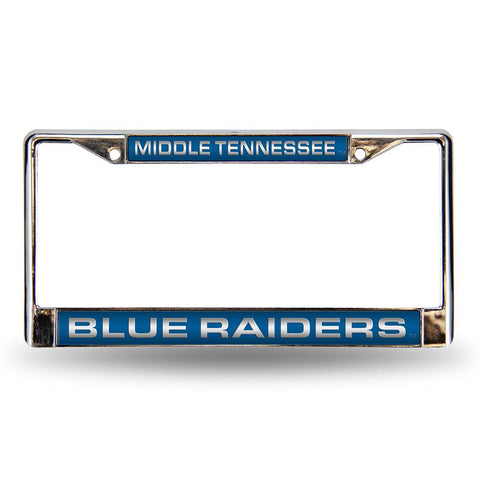 Middle Tennessee State Blue Raiders Ncaa Chrome Laser Cut License Plate Frame